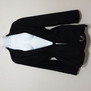 Gap women black open belted cardigan casual S tall linen Lagenlook y2k Vacation
